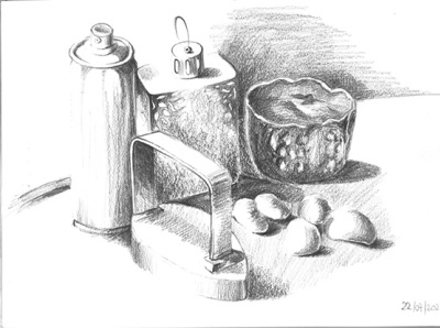 Still life with lantern and stones. design drawing graphic design illustration iron lantern painting pencil shell stones