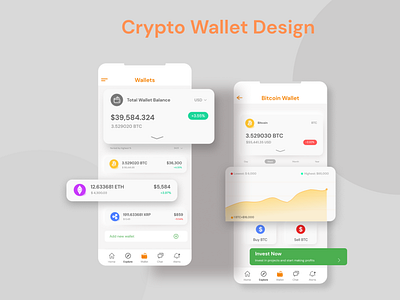 Crypto wallet bitcoin chart crypto wallet design illustration investment app ui ux wallet app