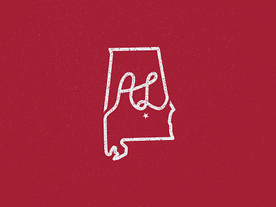 Alabama "State Mark" brand branding design identity illustrator logo logo design red simple sports texture vector
