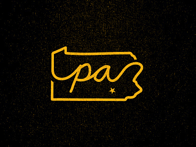 Pennsylvania "State Mark" apparel brand branding design identity logo logo design simple sports texture vector yellow