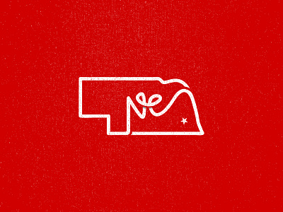 Nebraska "State Mark" apparel brand branding depth design identity logo logo design red simple texture vector