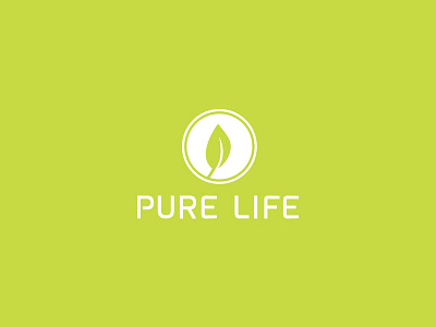 Pure Life brand branding design identity illustrator leaf logo logo design simple symbol vector