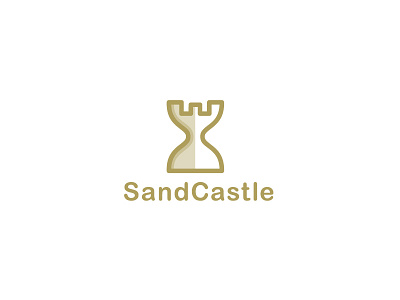 SandCastle bold castle concept design hourglass logo sand simple simplicity