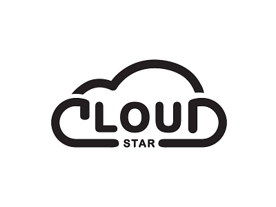 Cloud Star cloud design logo logo design logos simple simplicity type typography