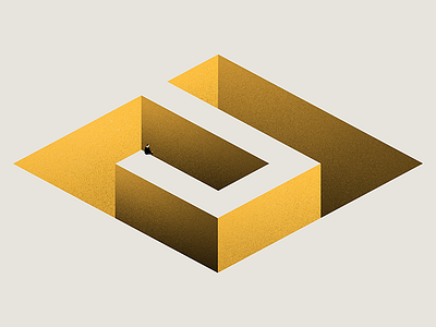 edge cliff design geometric illustration perspective symbol wndr yellow
