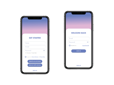 Sign In and Sign Up UI Design create and account design sign in sign in page signup ui ui ux ui design