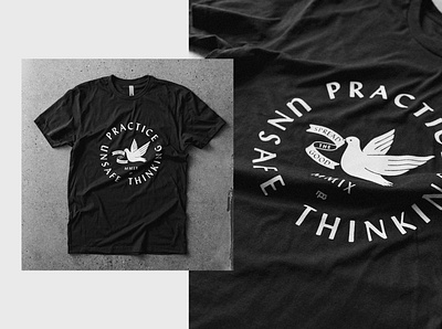Practice Unsafe Thinking agency illustration tshirt typography