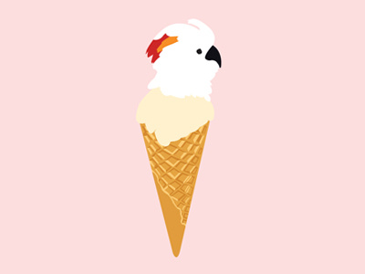 Vanilla Ice Cream bird design funny ice cream illustration illustrator summer vector