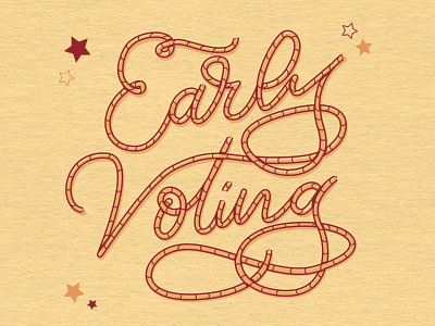 early voting cowboy design illustration lasso texas texture typography vote voting western