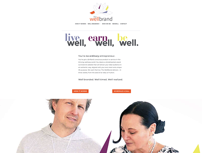 The WellBrand homepage brand colors brand concept brand creation brand design brand identity branding graphic design web design web designer website wellbranding