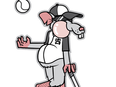 Park Rat baseball illustration rat softball