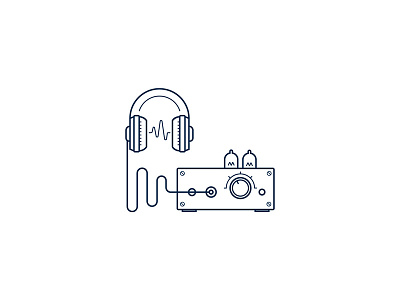 Muisc headset icon illustration music