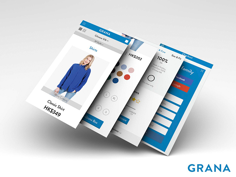 Grana ecommerce mobile app interface design ui ux