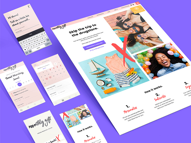 Monthly Gift ios web mobile ux ui
