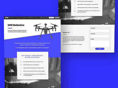 OFE Robotics landing page ui ux website