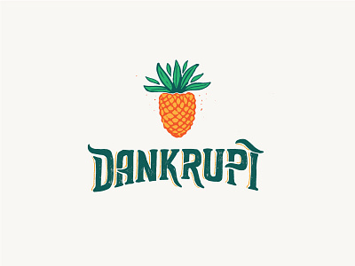 Dankrupt beach cali california chill dank hand lettering logotype pineapple reggae relax rock texture