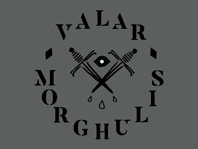 Valar Morghulis arya blood eye game logo morghulis occult of stark sword thrones valar