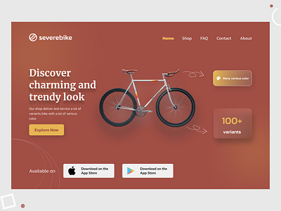 Landing Page - Bike Shop app bicycle shop bike branding clean ui design dribbble figma illustration interface ios minimal mobile app shop typography ui ui design ui ux design ux