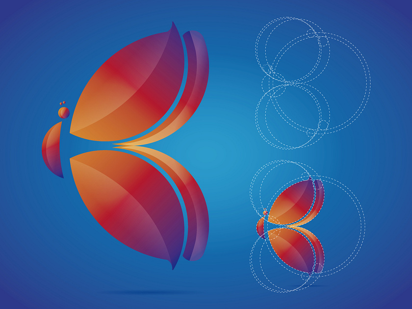 Butterfly Circular Grid Design by Victor Reyes on Dribbble
