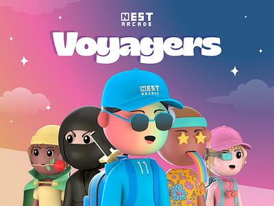 Voyagers NFT Characters 3d 3d art anime art blender body branding character cycles design fantasy female graphic design human illustration logo male nft tree ui