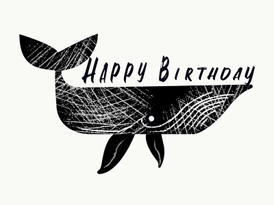 whale Birthday card birthday card digitalart happy illustration logo ocean romansgallery t shirts whale