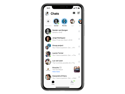 Messenger Chats chat chat app chatbot facebook facebook messenger interface messenger mockup ui