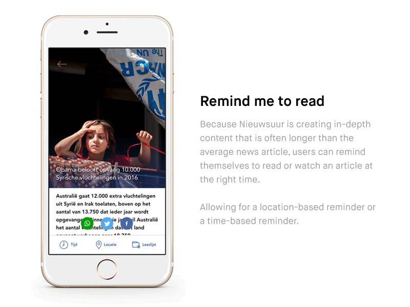 Remind me to read animation article description interface mobile news reminder story text typography ui ux