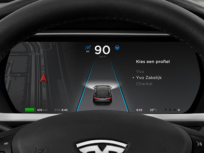 Tesla Instrument Cluster automotive car car ui car ux cockpit in car model s tesla tesla model s user experience
