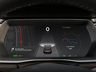 Tesla Instrument Cluster + Graph automotive car cockpit experience in car model s tesla ui user ux