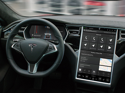 Tesla Dashboard Design presentation automotive car cockpit experience in car model s tesla ui user ux