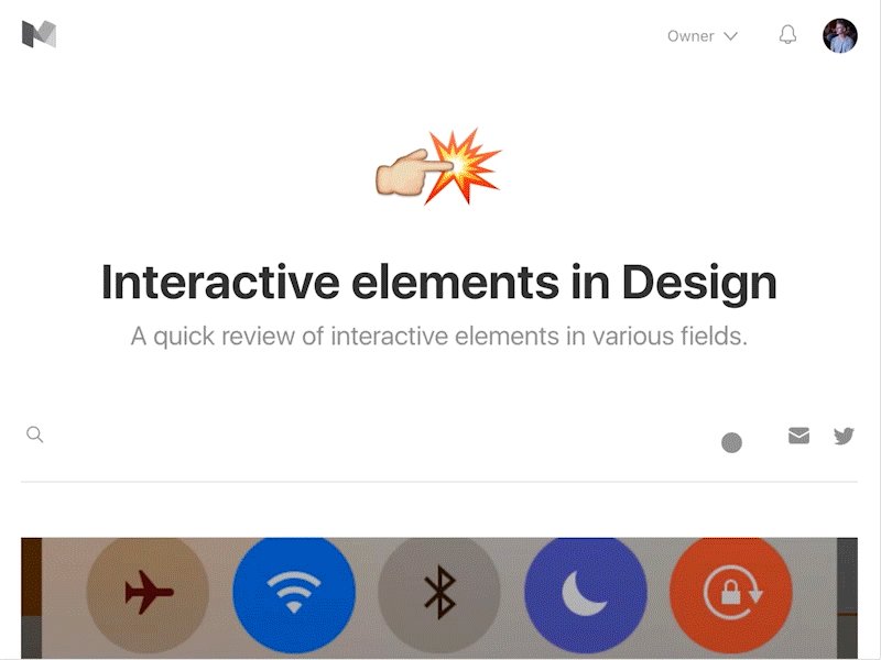 Interactive elements in Design blog critique design elements medium posts story ui ux ux design writing