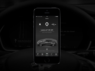 Tesla mobile app car carui download free freebie interface kit mockup psd tesla ui user