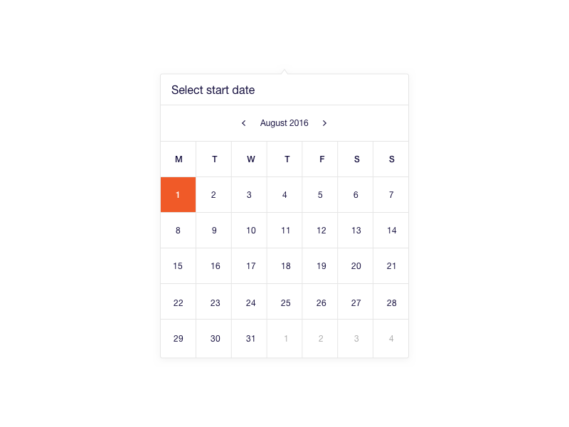 date selector html css