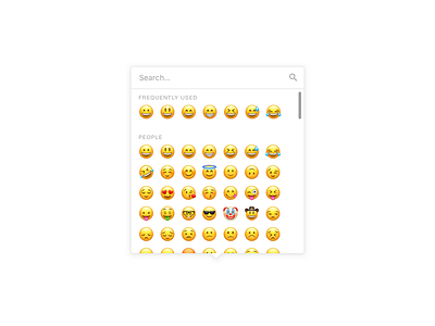 Emoji Picker clean emoji emoticon emoticons light modal pop pop up search selector ui