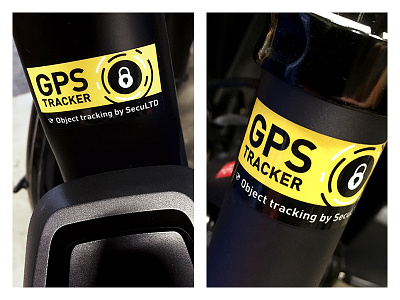 GPS tracker security stickers black custom sticker icon lock print rectangle security sticker stickers type yellow
