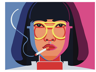 Smoking Hot Lady animation artist branding design female glasses graphic design illustration illustrations illustrator logo mandala ui