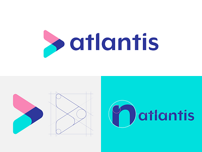 Identity Design for Atlantis bank brand brand design branding brandingagency construction financial identity logo logodesign minimal modern mountainstudio startup vector