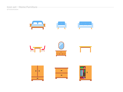 Furniture Icon Set icon pack icon set iconography icons illustration ui vector