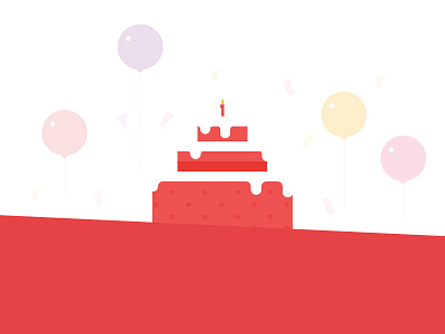 It's our birthday! balloons birthday cake candles icons illsutration peppertap