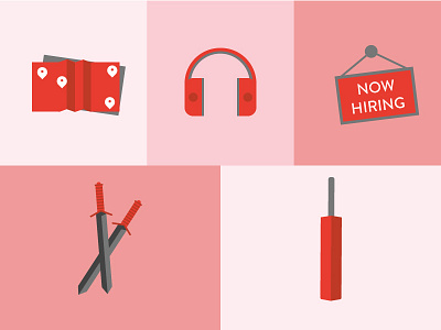 iconlove #1 bat cricket headphones hiring icons illustration jobs map music sound sword