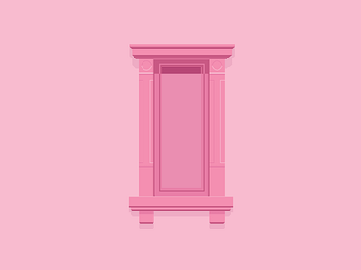 Window closed illustration pink window