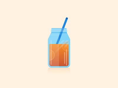 Sunset bottle drink illustration jar orange vector