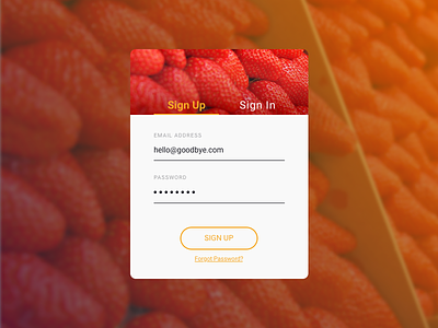 Sign Up dailyui onboarding signin signup ui