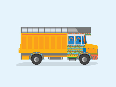 Truck - WIP color illustration india tata transportation truck wip