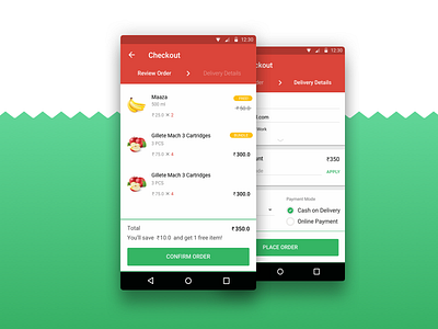 PepperTap Checkout - A Visual Redesign android checkout design ecommerce grocery layout online peppertap shopping ui uidesign userinterface