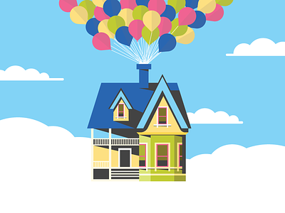 We're coming to get you, Ellie! balloon ellie house illustration movie sky up