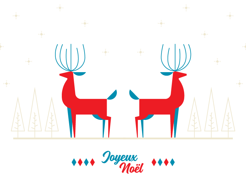 Joyeux Noël deer illustration 2018 new year december winter card holidays merry christmas