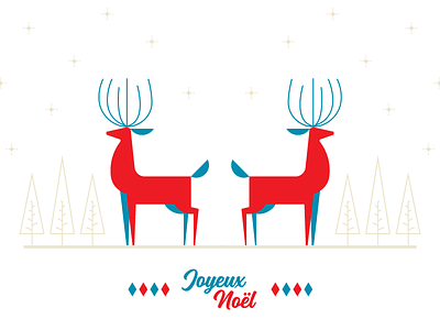 Joyeux Noël 2018 card christmas december deer holidays illustration merry new year winter