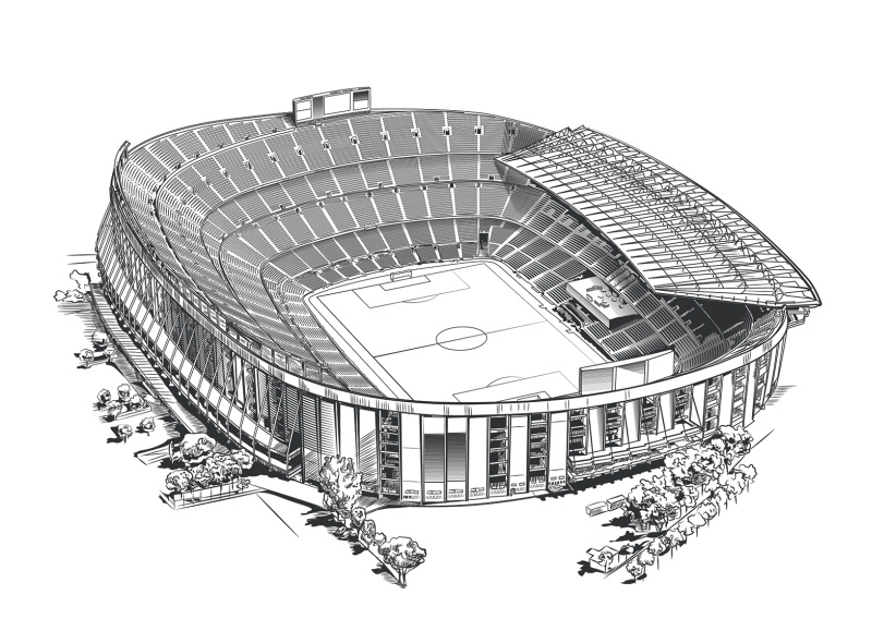Camp Nou stadium, Barcelona, Spain by Natalia on Dribbble