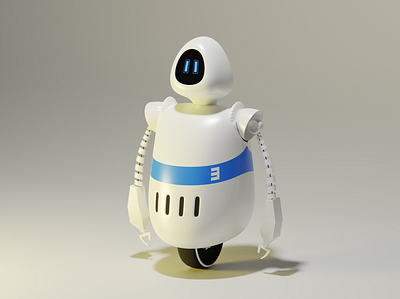 The innocent robot 3d 3d art blender cartoon character design illustration stylized